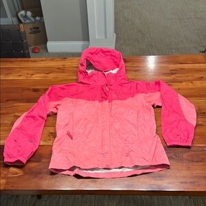 Marmot 2-Tone Pink Hooded PreCip Raincoat Girls Size L